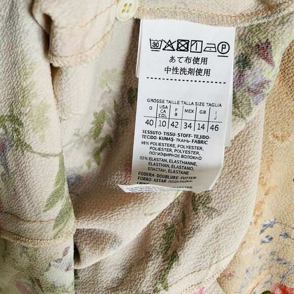 Marella Midi Floral Dress 10 Multicolor Pleated Long Sleeve Romantic Dreamy - Picture 10 of 11